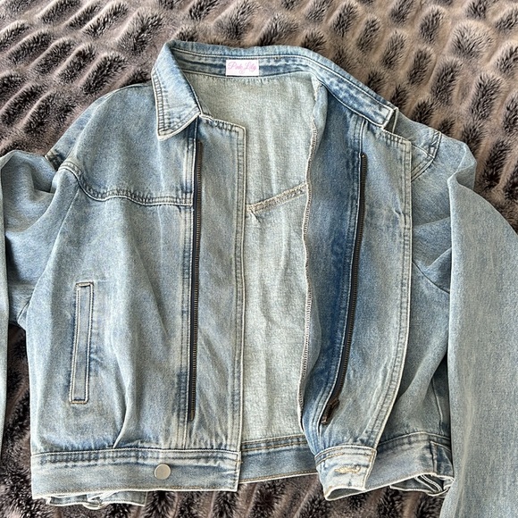 Pink Lily Slouchy Denim Jacket - Picture 2 of 5